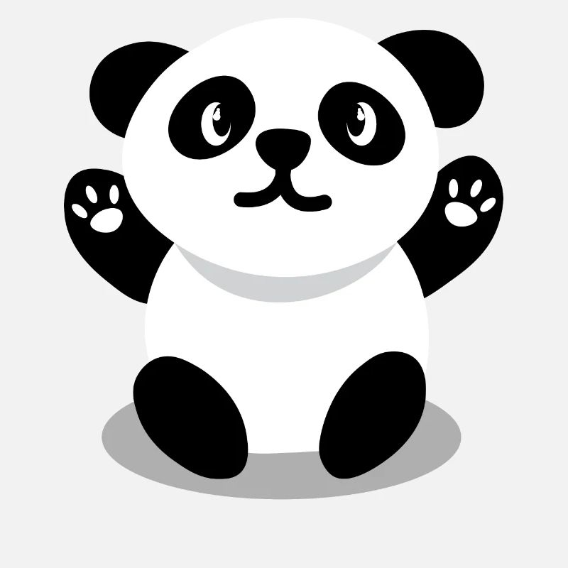 Dessin animé panda heureux