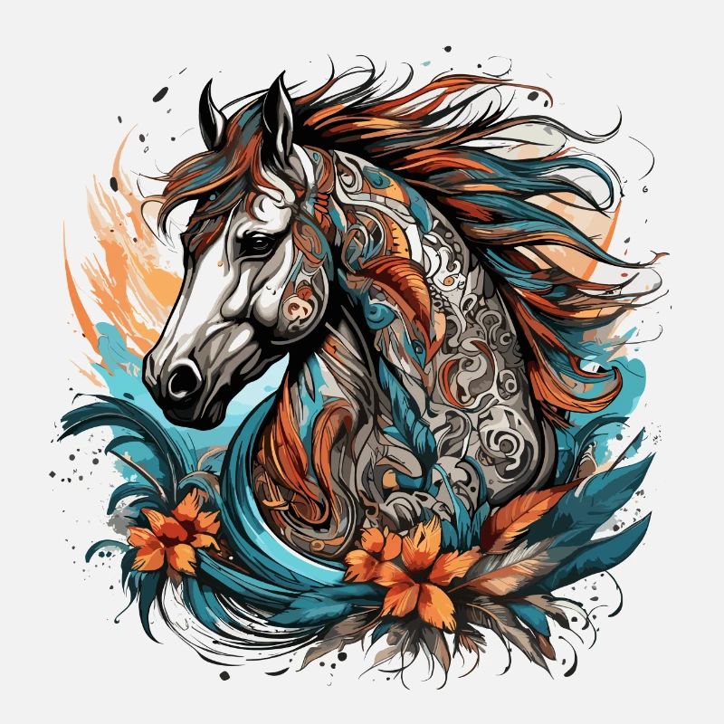 Tattoo / Tier / Kunst / cool / Comic / Pferd