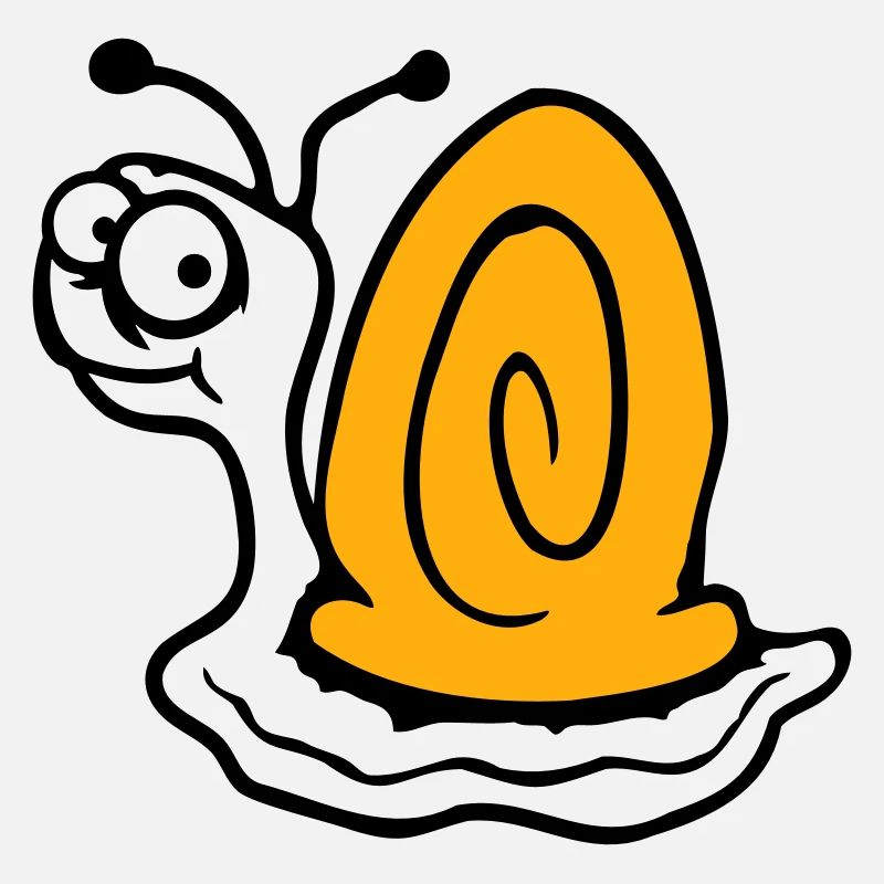 Snail anxious unsure looking back cute