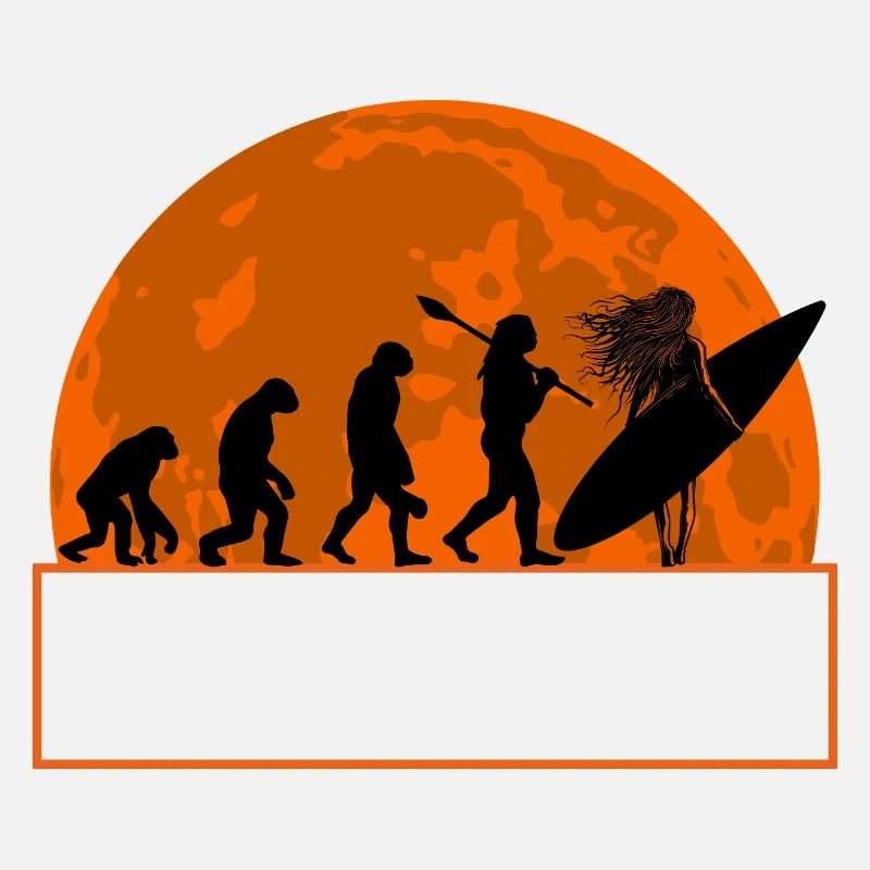 Évolution de la silhouette vintage du coucher de soleil surf