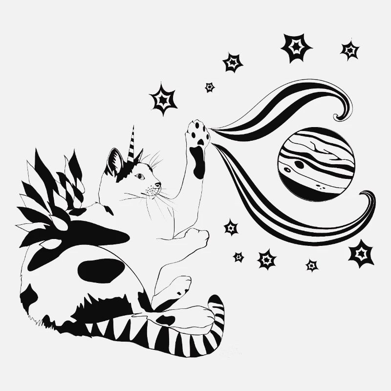 Chat de l’espace dans la danse des planètes