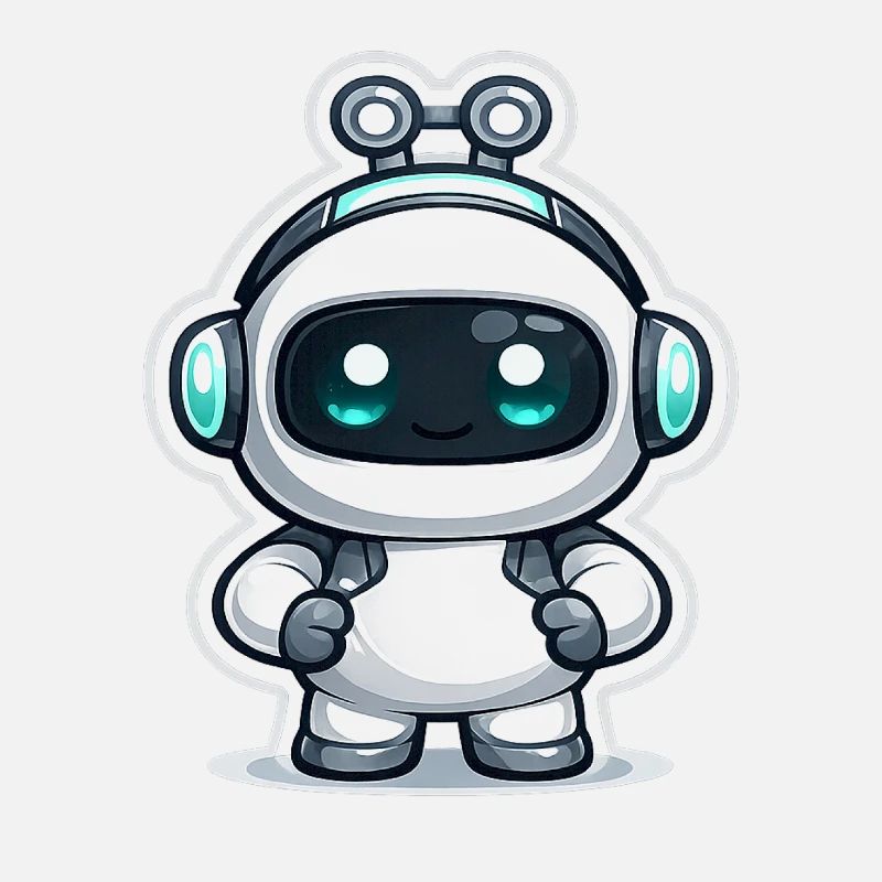 Copilot AI Robot Mascot Cute Dev Sticker