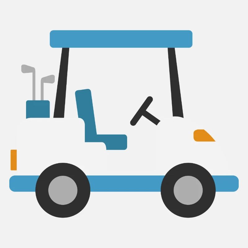 Blue golf cart