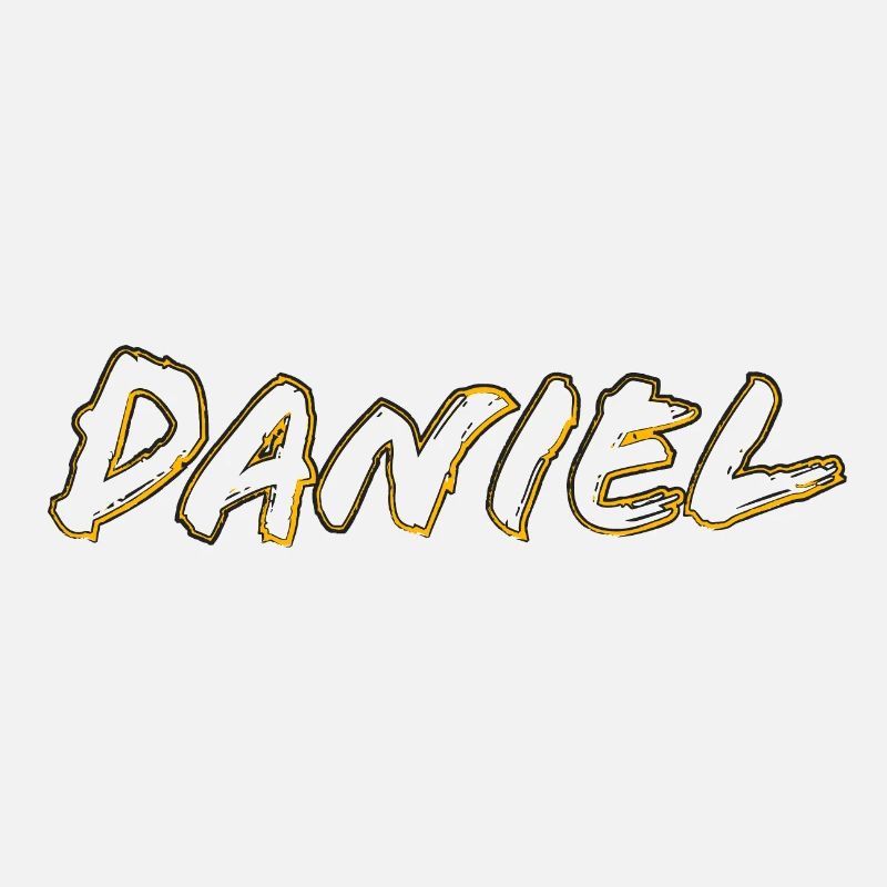 Profil doré du lettrage Daniel