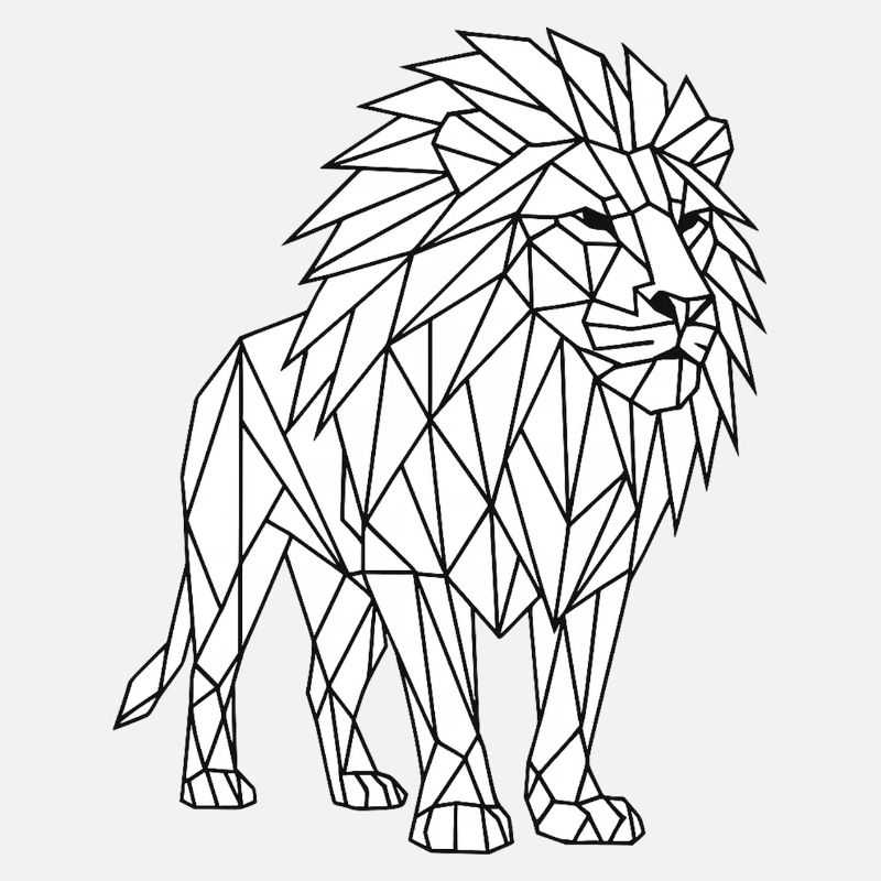 Geometrischer Löwe Polygon Stil