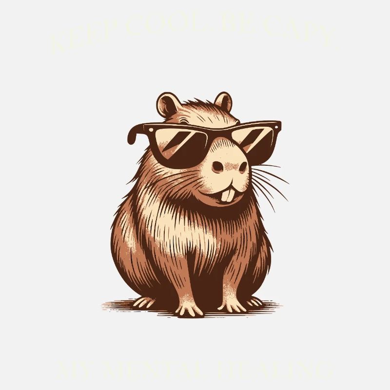 Capybara Keep Cool Be Capy – Art minimaliste