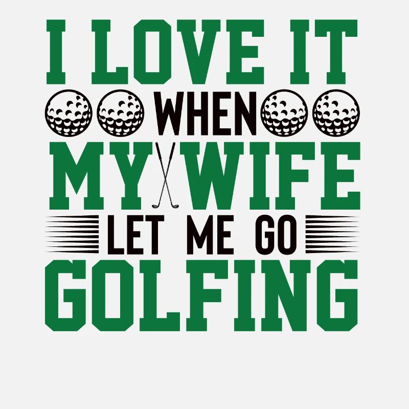 Golf Ehefrau Golfspieler Golftasche Ehemann Ball