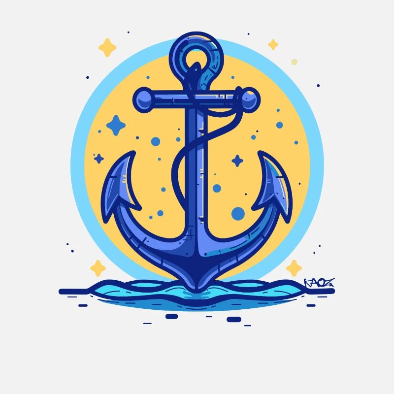 Blauer Schiffsanker, Symbol Schiff Anker