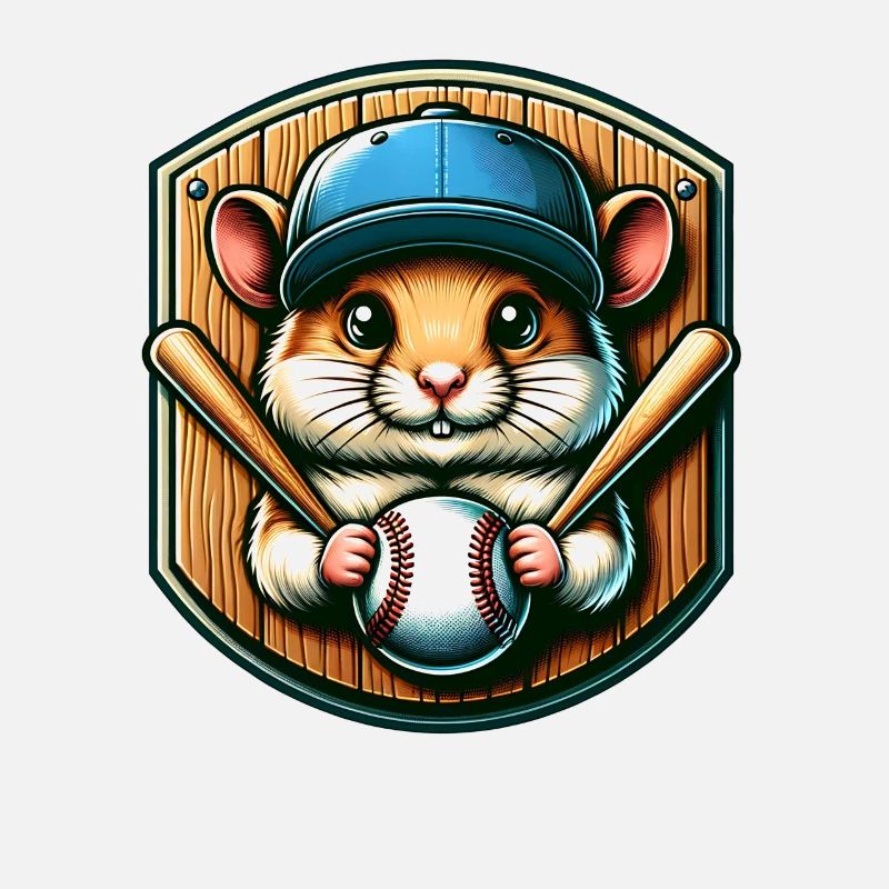 Conception de lanceur de joueur de baseball de hamster cool