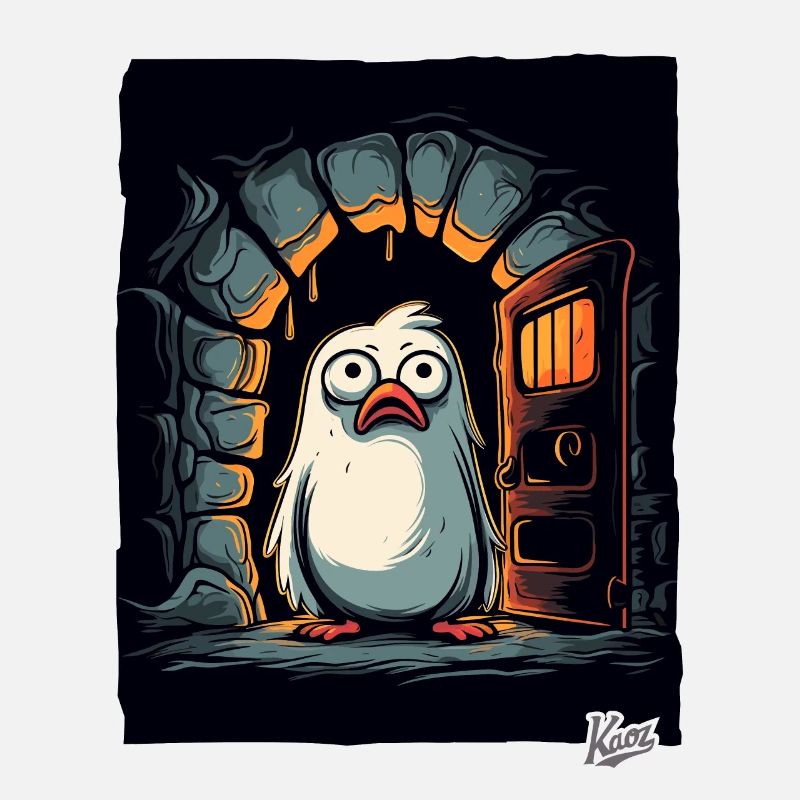 Déconcerté petit oiseau mignon dans le donjon donjon