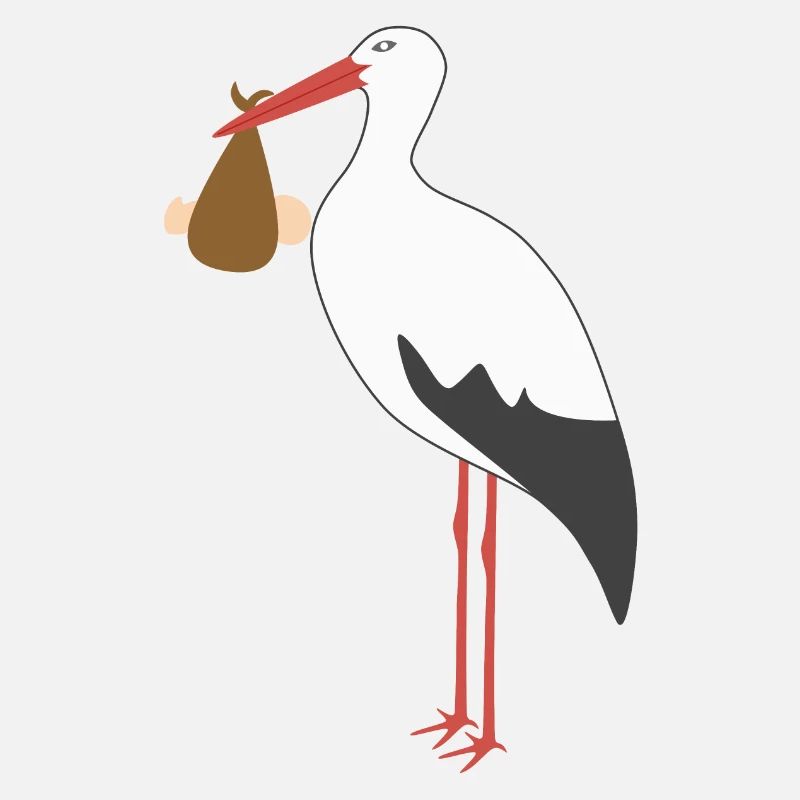 Cigogne apportant un bébé