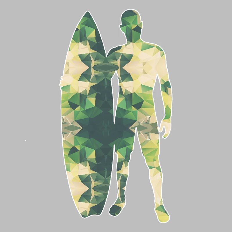 Polygone surfeur vert