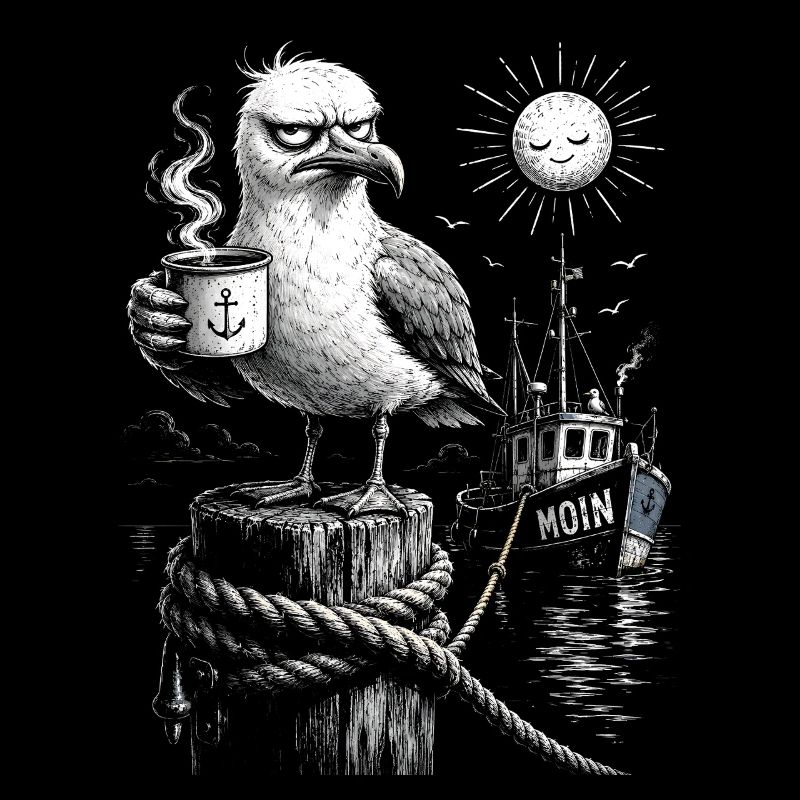MOIN – Grummeliges Möwe mit Kaffee