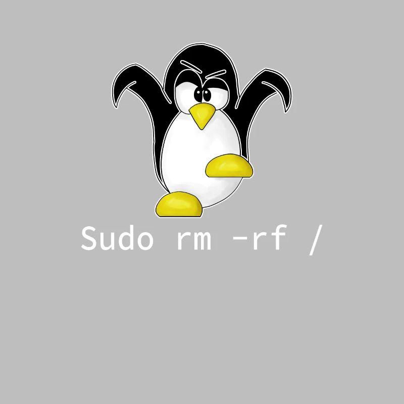 Tux Linux Penguin Sudo Rm Rf | Computer Geek Hack