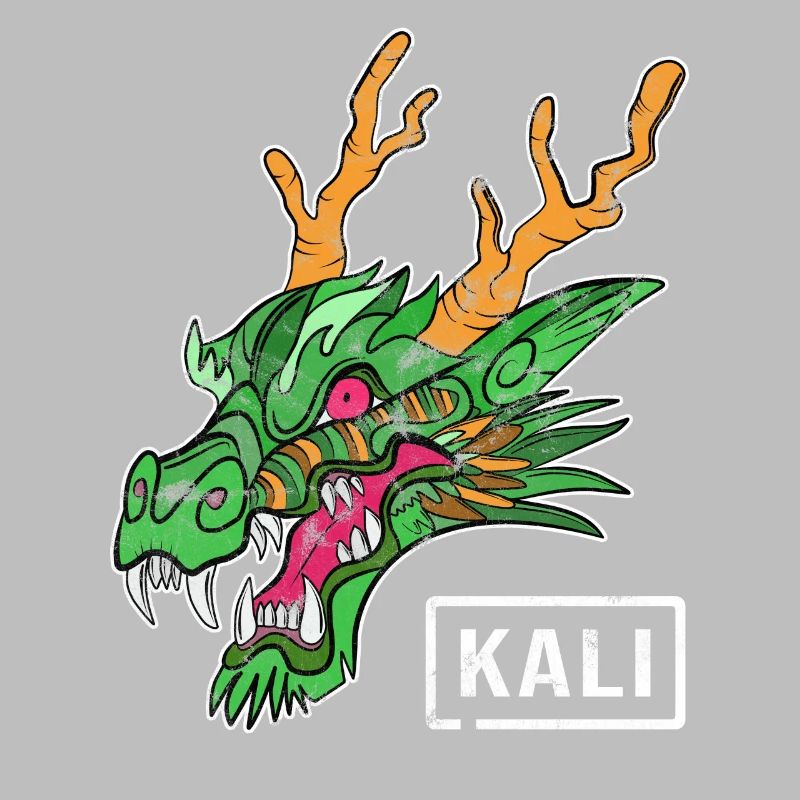 Kali Linux Computer Administrator Tux Drachen Kopf