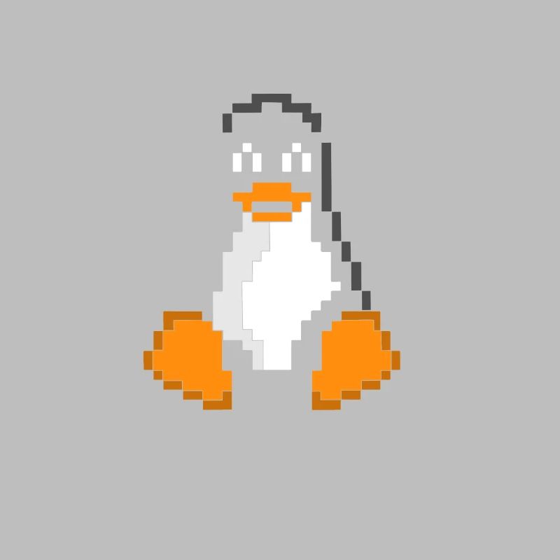 Linux Penguin Pixel Art Sys Admins Computer Hacker