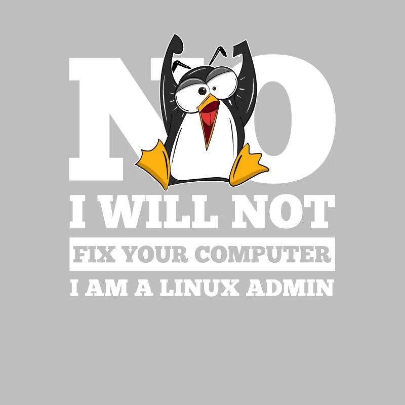 Linux SysAdmin Hacker Coder Penguin Computer Fix