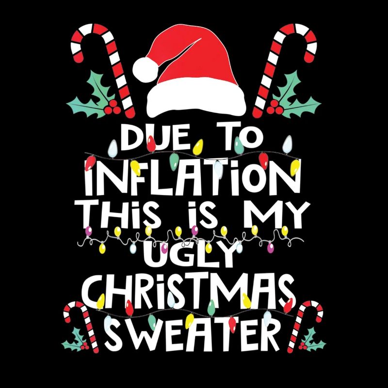 Drôle de pull de Noël moche disant l’inflation
