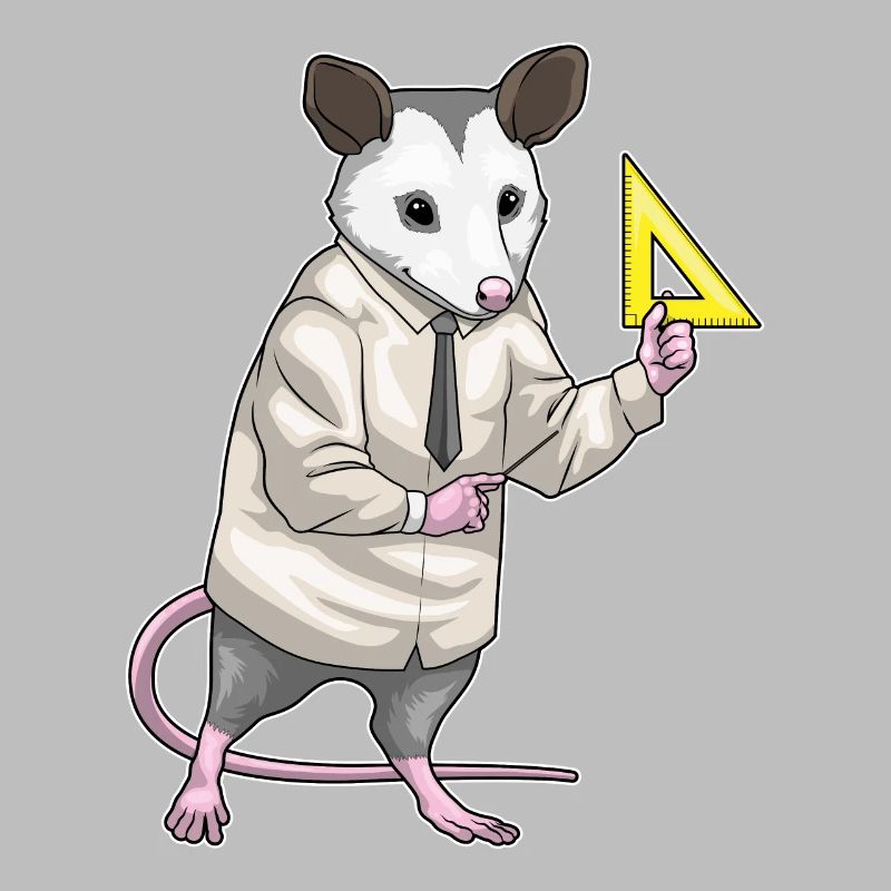 Opossum professeur triangle règle maths