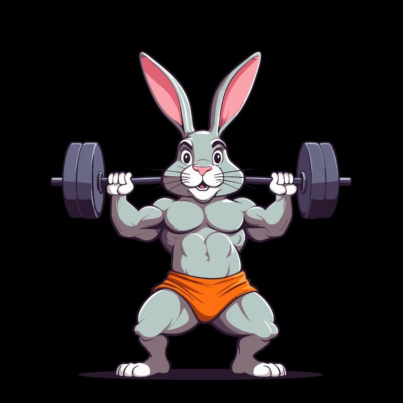 Easter Bunny Funny Bodybuilder & Animal Workout