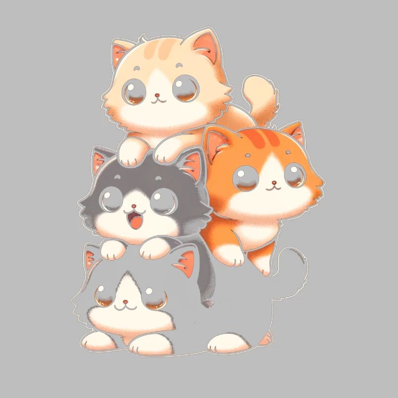 Stack of Kitty Cats Stack Kawaii Meowtain Anime