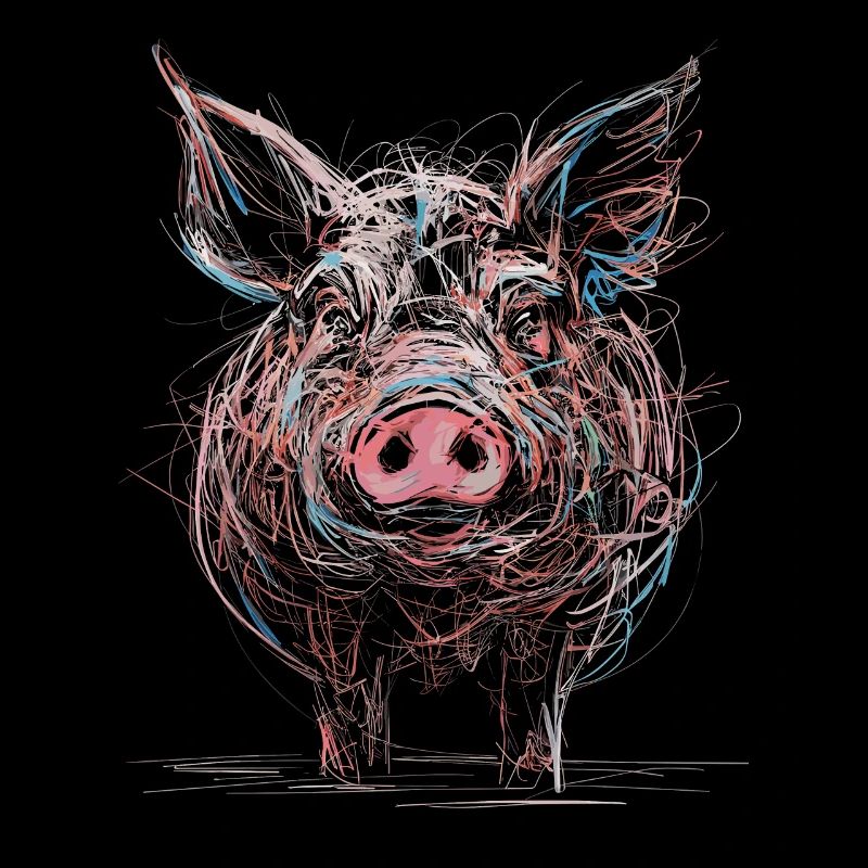 Dessin abstrait de cochon Illustration d’animal