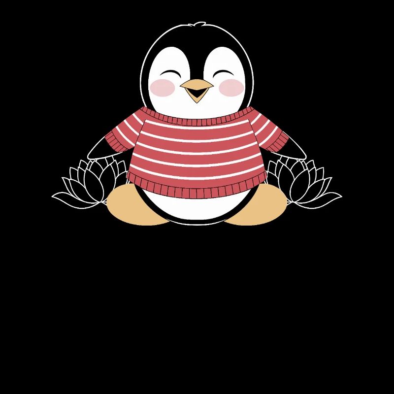 Pingouin méditant en pull rayé