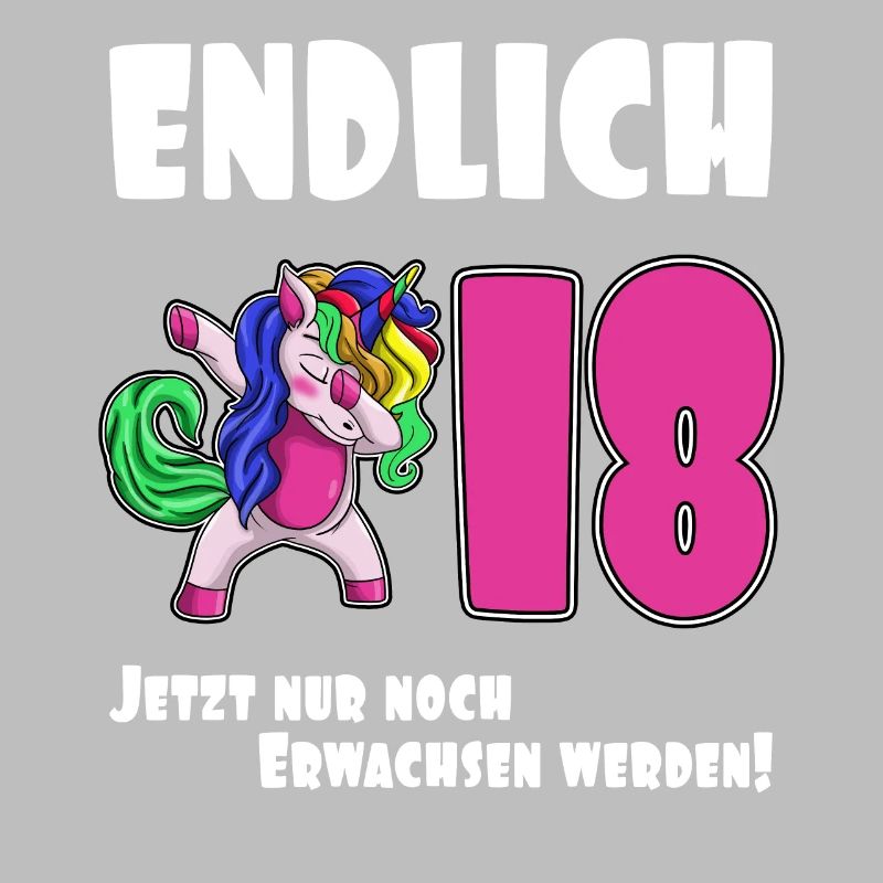 Endlich 18 Geburtstagsshirt Einhorn Dab Unicorn