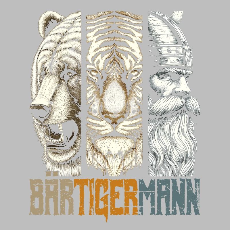 Bärtigermann Bär Tiger Mann Geschenk Bart