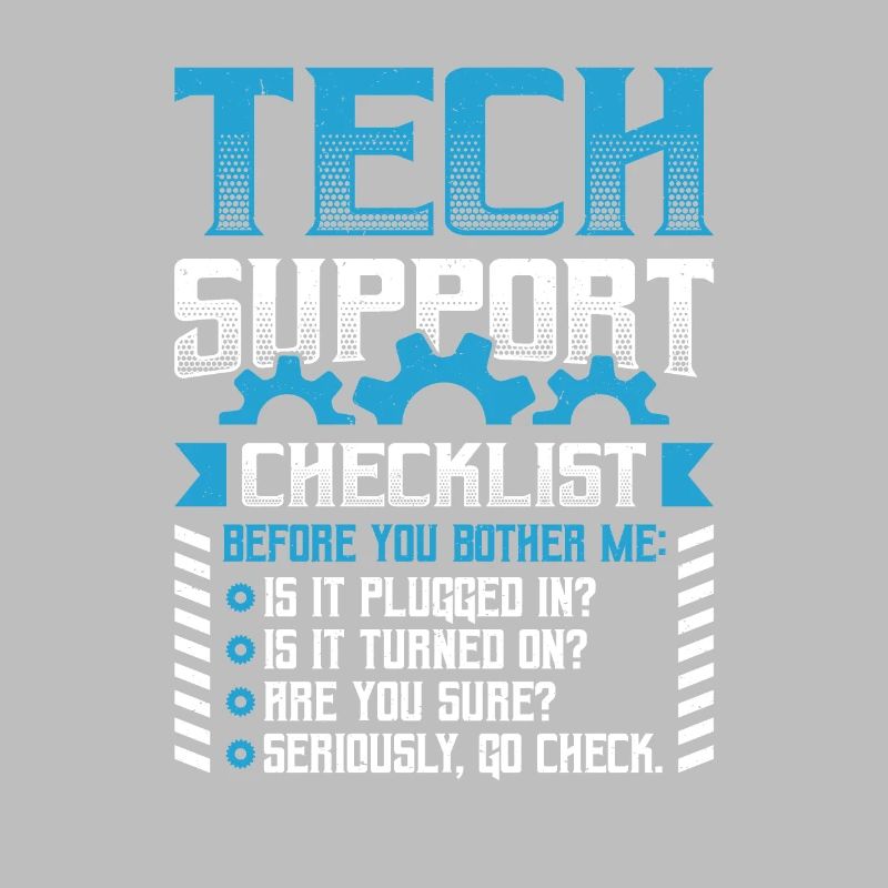 Funny Tech Support Checkliste Helpdesk