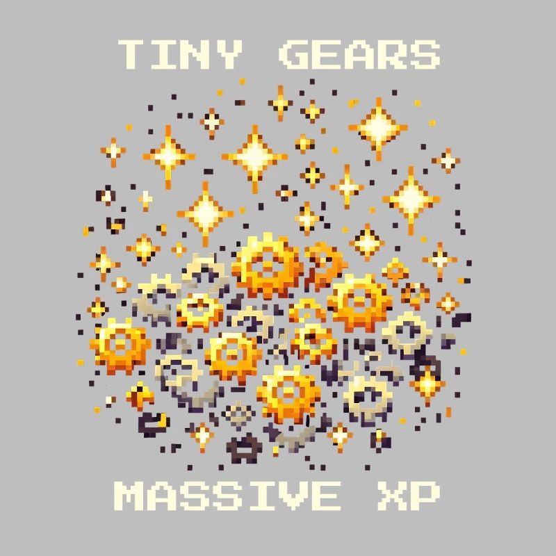 Tiny Gears XP Drive Precision Mechanics Nerd Pixel