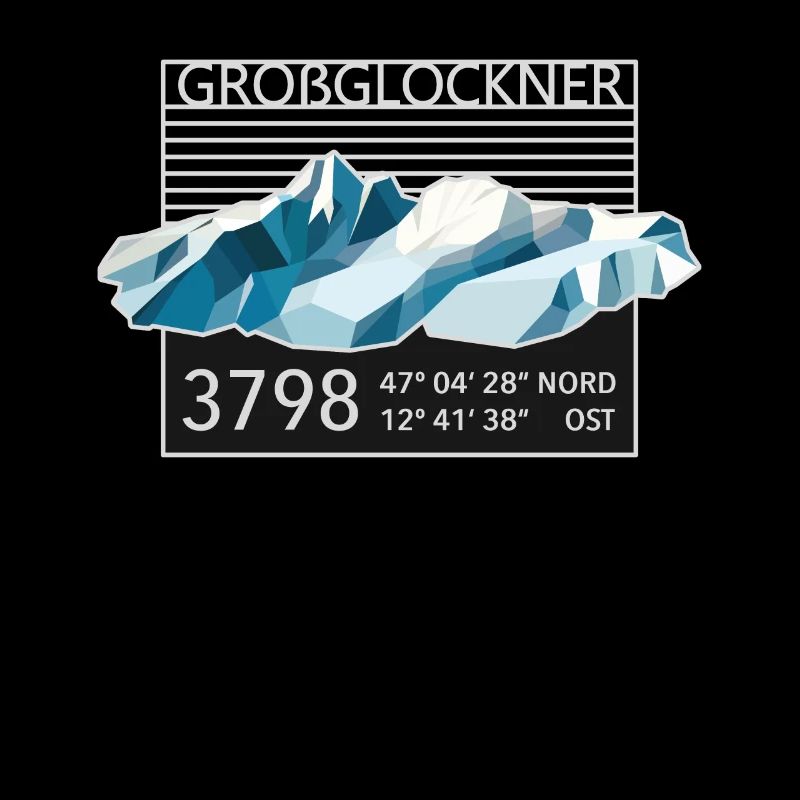 Grossglockner 3798m low poly mountain summit Austria