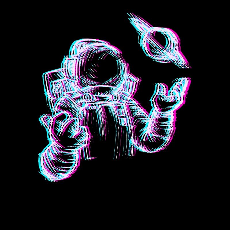 Astronaute glitch dans l'espace
