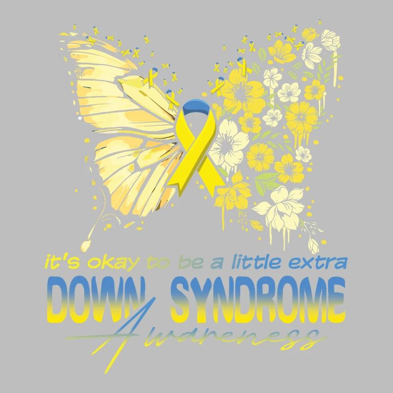 Syndrome de Down Conscience Papillon Fleurs