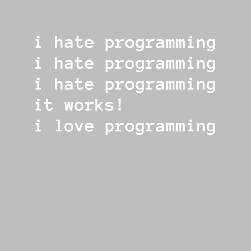 Ich hasse programmieren - Ich liebe programmieren