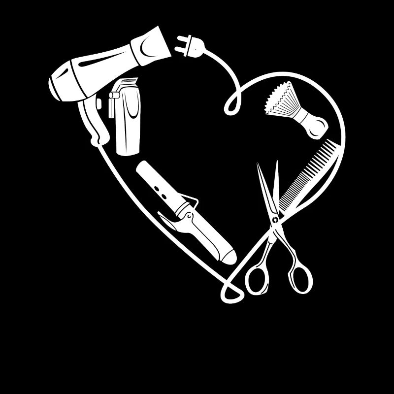 Ciseaux de coiffeur coiffeur peigne comme un coeur