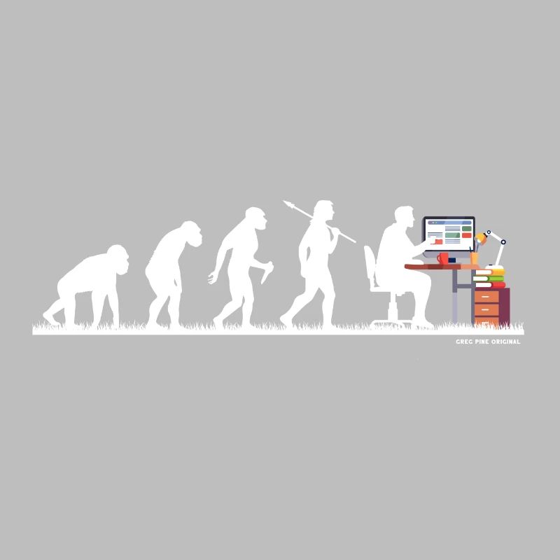 Evolution Nerd Geek Hacker Coder Programmierer