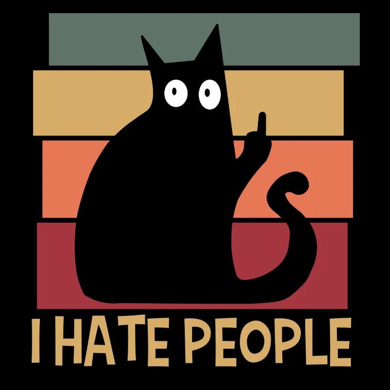 I Hate People Cat Retro