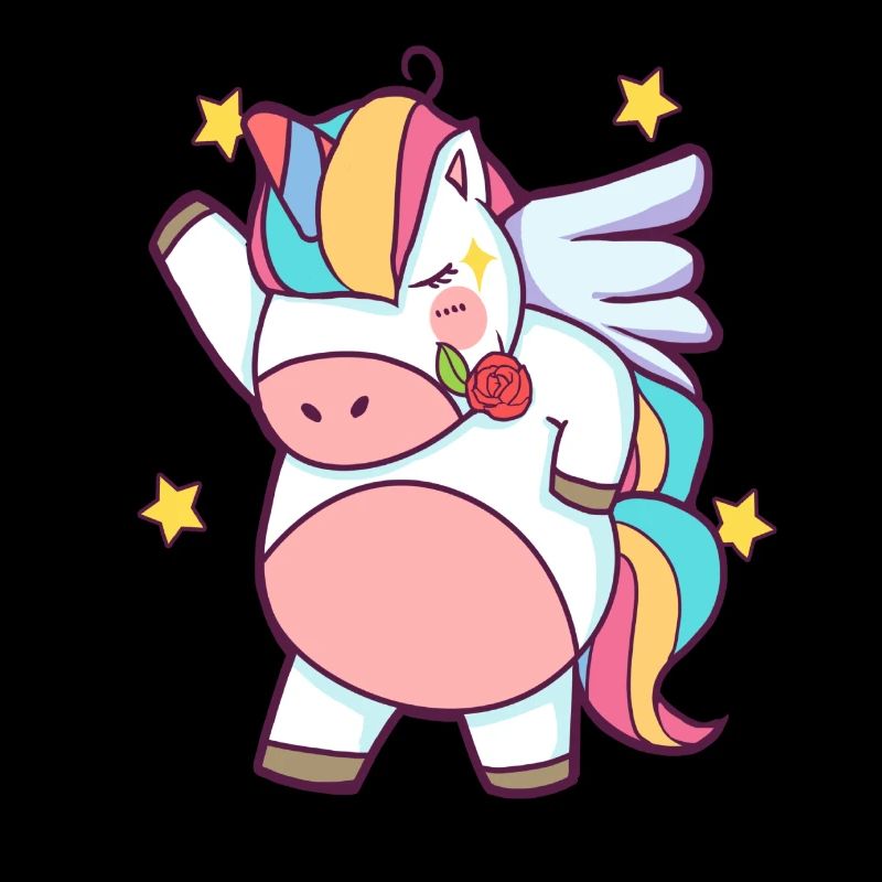 Dapping Einhorn - Dap Einhorn Tshirt mit Rose