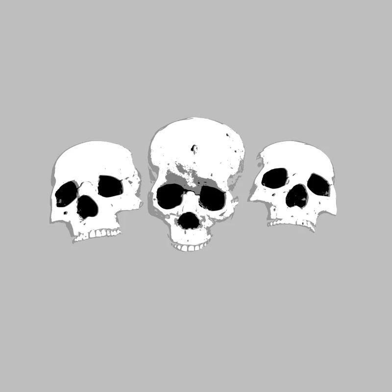 Three Halloween Skulls