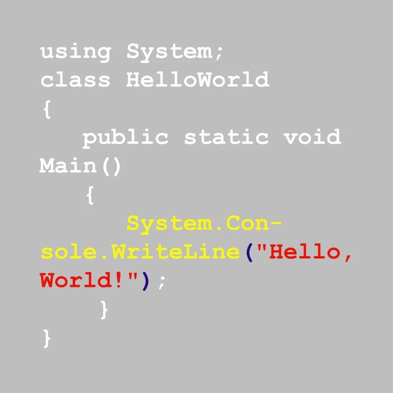 Hello World C # Sharp developer program gift