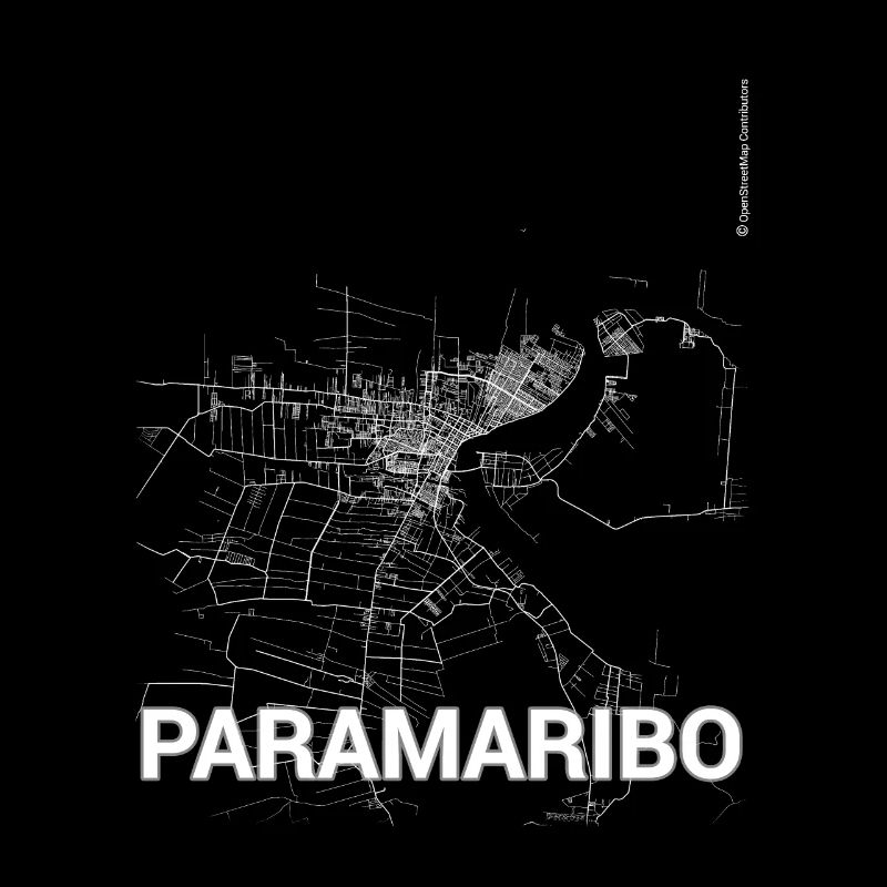 Plan de la ville de Paramaribo et rues