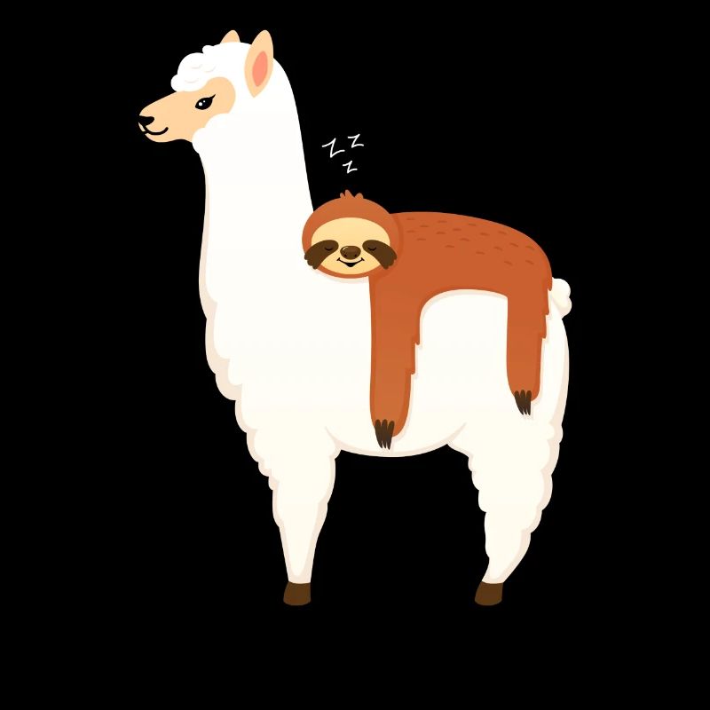 Sloth Sleeping On Alpaca