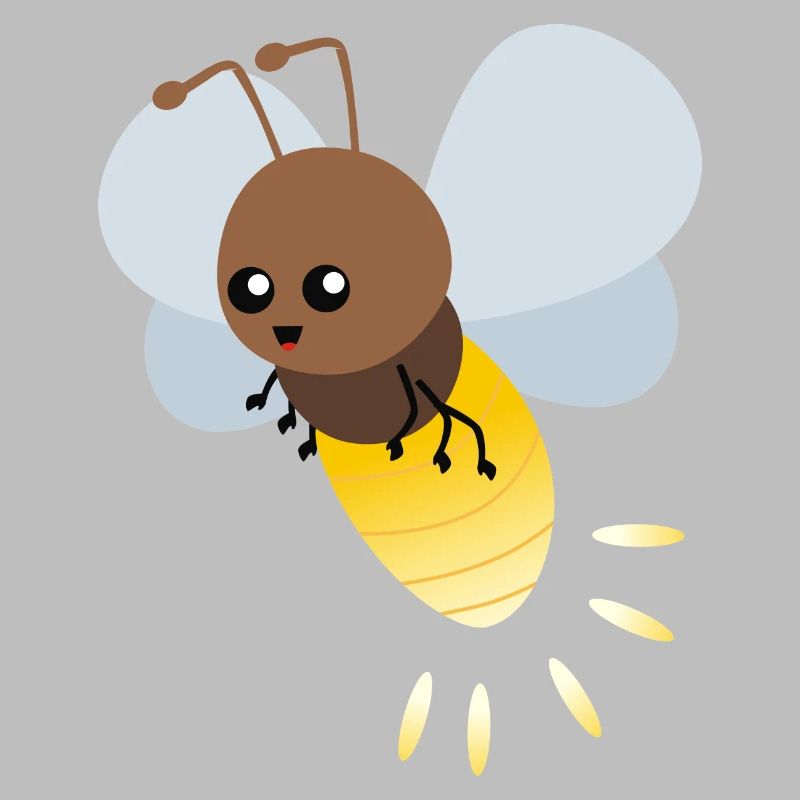 Dessin animé mignon luciole