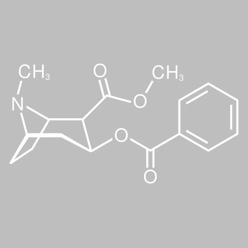 Formule développée de molécule de cocaïne