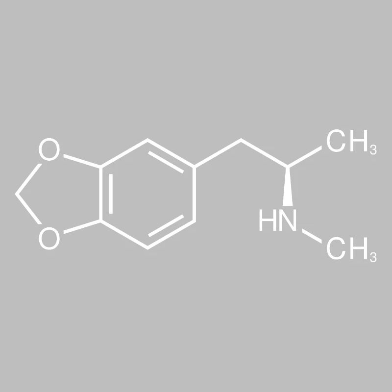 Formule développée de la molécule d'ecstasy MDMA