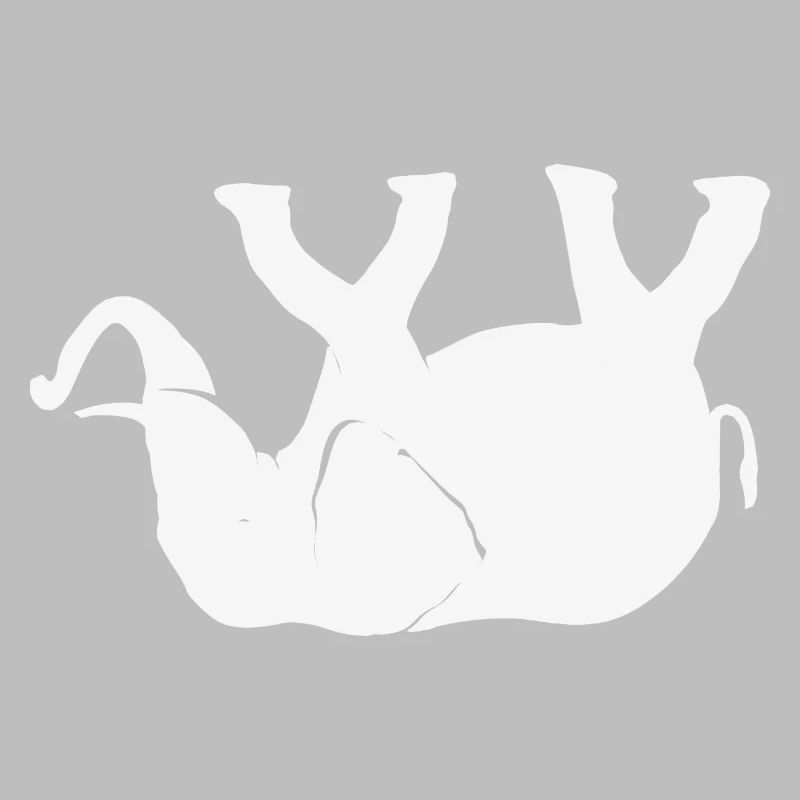 Elephant on its back