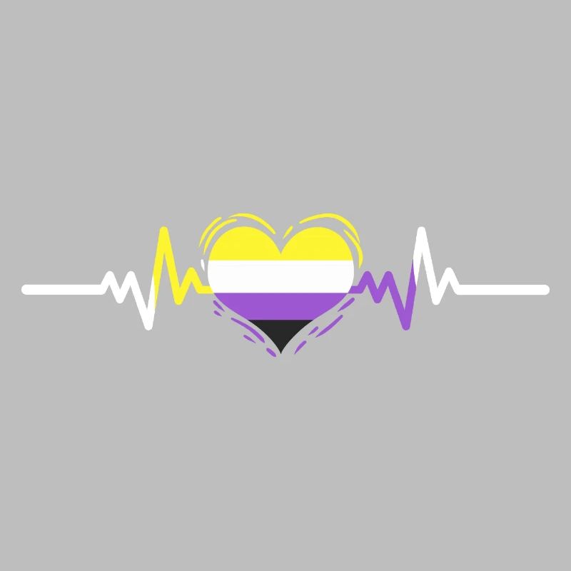 Nonbinary Pride Heartbeat Nonbinary Pride