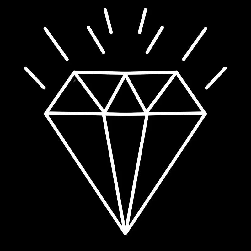 Diamant im Stil old Tattoo 3D-Effekt