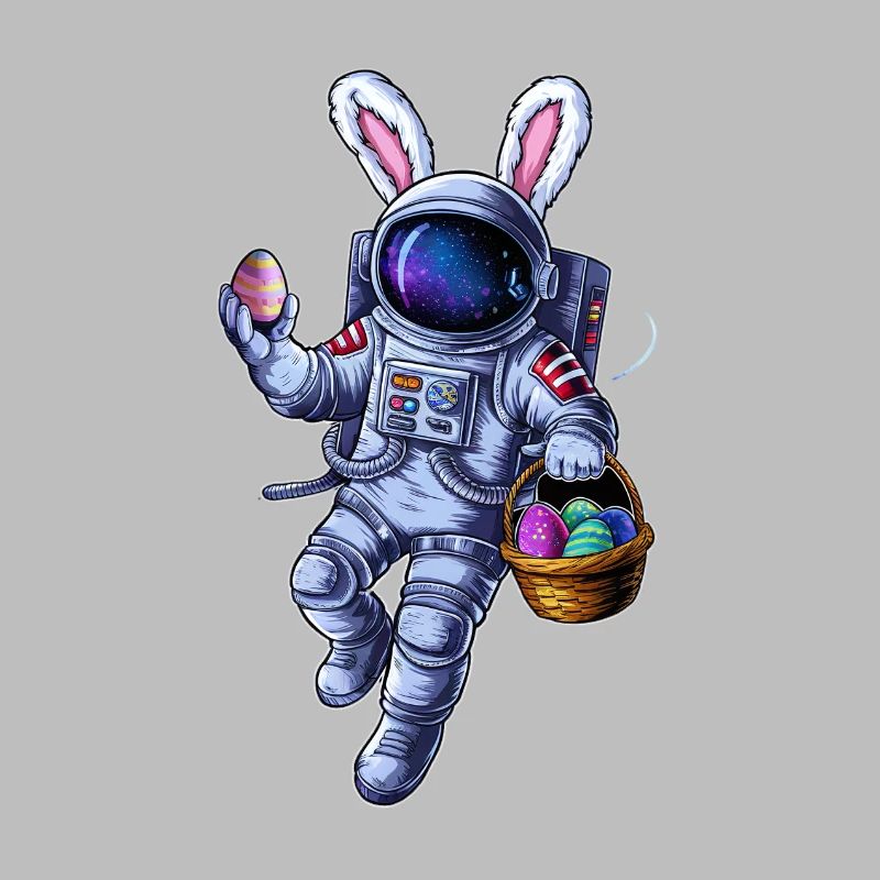 Lapin de Pâques de l’espace et chasse aux œufs